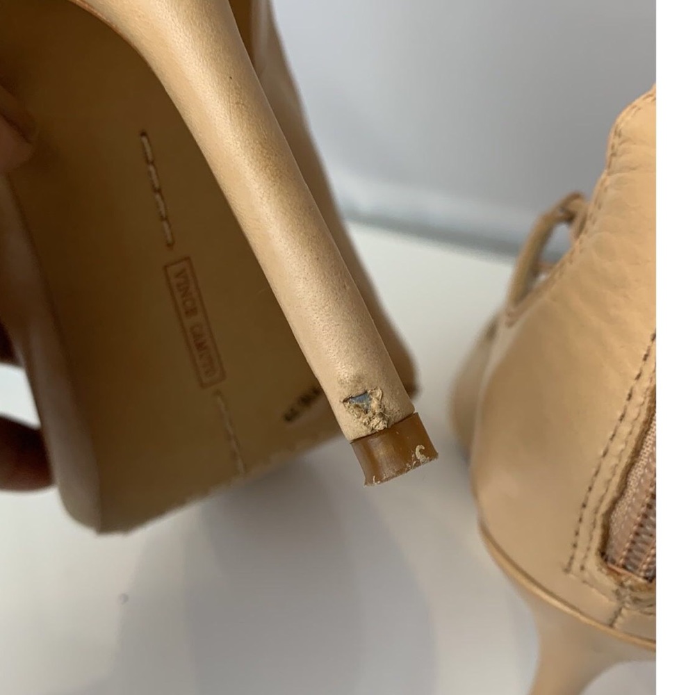 Vince Camuto Sandria Peep Toe Lace-up Stiletto Heels Zipper Shoes Women's 9M - Picture 7 of 12